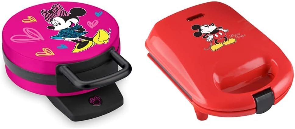 Disney Classic Mickey Waffle Maker by Select Brands - Disney Waffle Maker for Kitchen Appliances - Features Non-Stick Plates - Mickey Mouse Waffle Iron Gift for Disney Lovers - 7 Waffles Disney Classic Mickey Waffle Maker by Select Brands - Disney Waffle Maker for Kitchen Appliances - Features Non-Stick Plates - Mickey Mouse Waffle Iron Gift for Disney Lovers - 7 Waffles