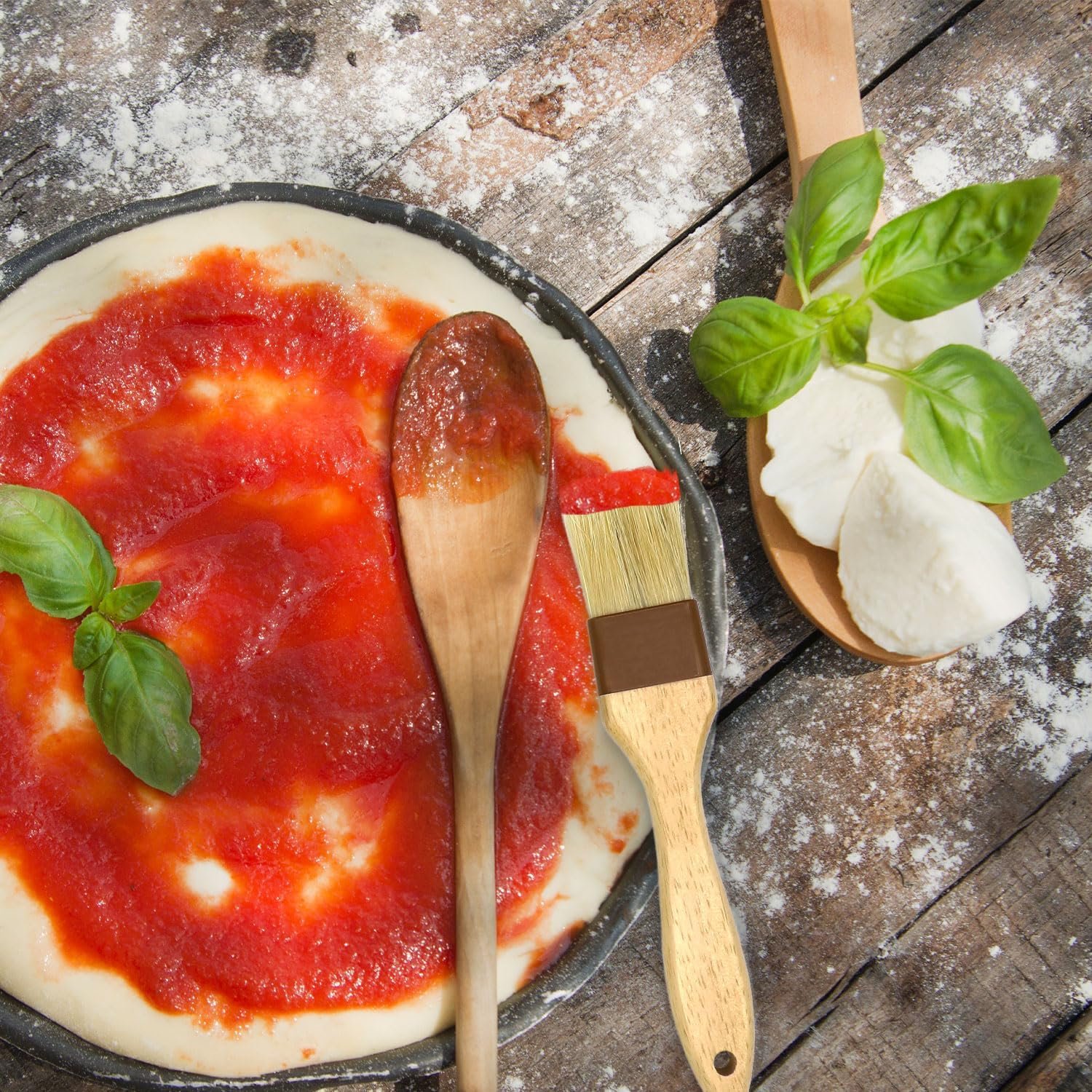 Dohia Pastry Basting Brushes BBQ Brush Oil Brushes Boar Bristle Brushes Basting Brush Kitchen Brush for Oil Egg Spread Marinade Sauce D2-SKZMS (Small)