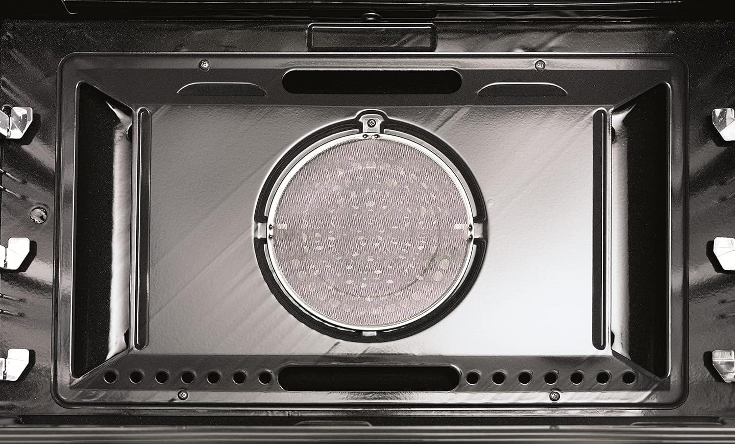 DolceVita Series 36 Inch Freestanding Dual Fuel Range Oven Stove, Cooktop 5 Sealed Brass Burners, Convection, 9 Cooking Modes, Knobs and Handrail Brass, in White