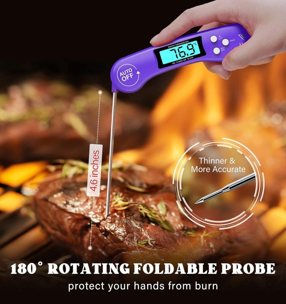 DOQAUS Digital Meat Thermometer, Instant Read Food Thermometer for Cooking, Kitchen Probe with Backlit  Reversible Display, Cooking Temperature Turkey Grill BBQ Candy DOQAUS Digital Meat Thermometer, Instant Read Food Thermometer for Cooking, Kitchen Probe with Backlit  Reversible Display, Cooking Temperature Turkey Grill BBQ Candy