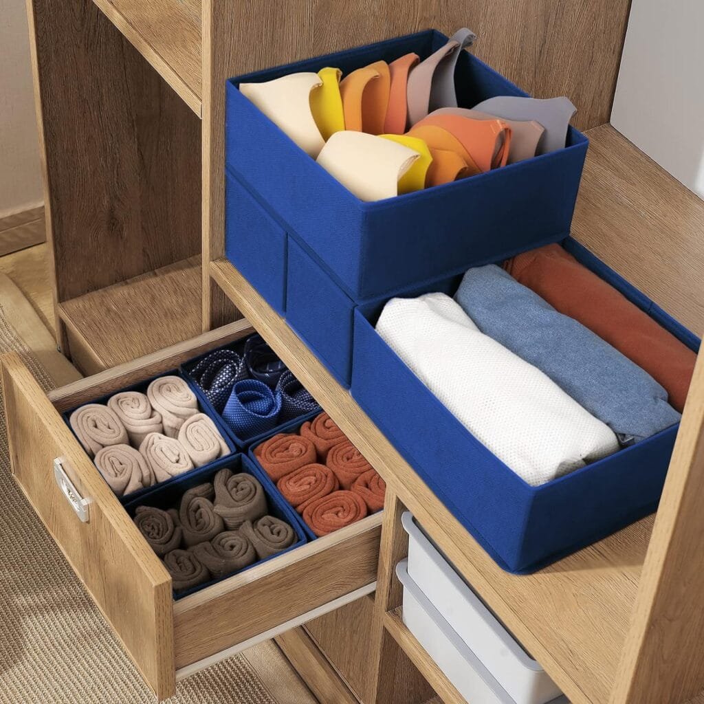 Drawer Organizer Clothes, 8 Pack Underwear Drawer Organizer, Foldable Closet Organizers and Storage Dresser Drawer Dividers for Clothes, Socks, Scarves, Ties (Gray) Drawer Organizer Clothes, 8 Pack Underwear Drawer Organizer, Foldable Closet Organizers and Storage Dresser Drawer Dividers for Clothes, Socks, Scarves, Ties (Gray)