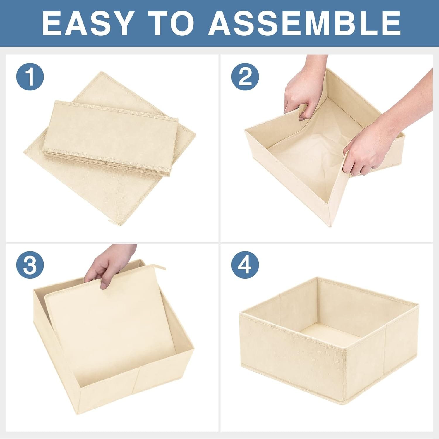 Drawer Organizer for Clothing, 12 Pack Sock Underwear Drawer Organizer Bins, Foldable Fabric Closet Organizers and Storage Dresser Drawer Dividers for Baby Clothes, Bra, Scarves, Belt, Tie (Grey)