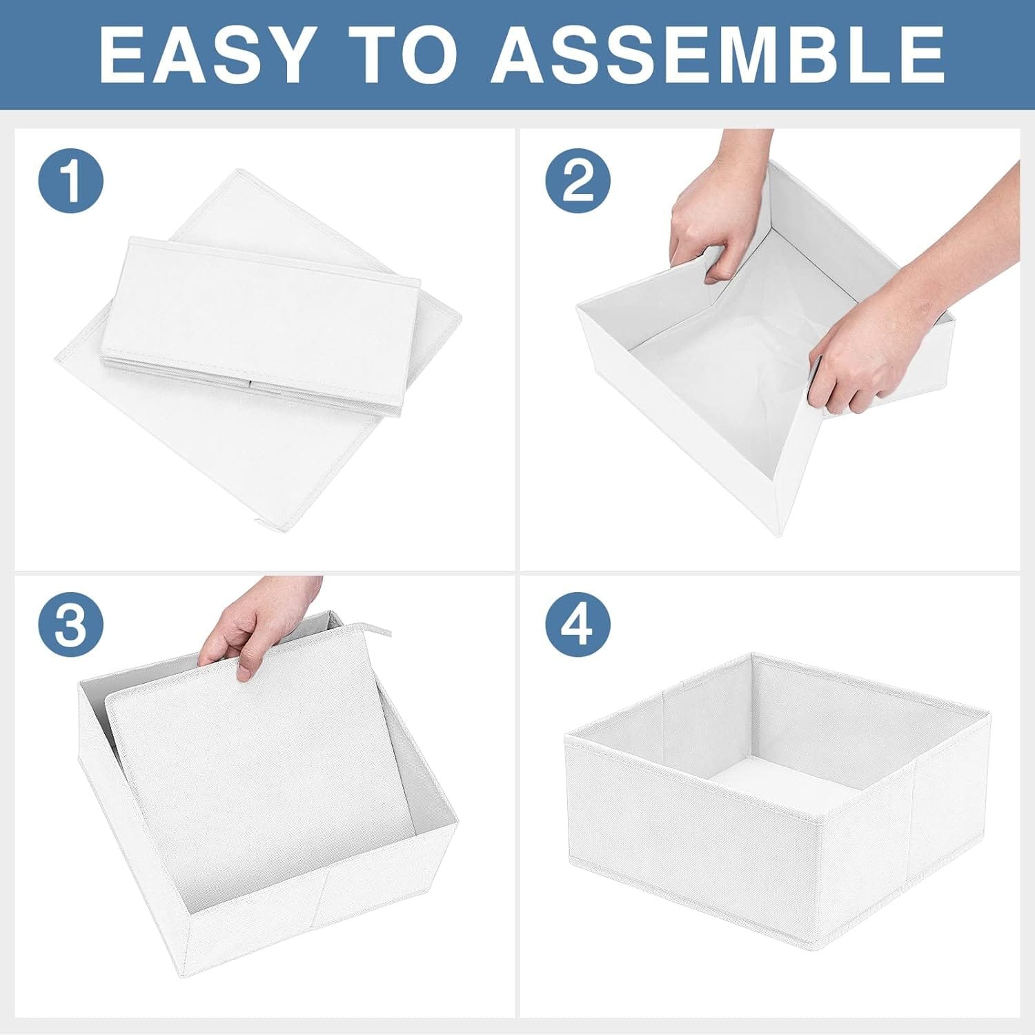 Drawer Organizer for Clothing, 12 Pack Sock Underwear Drawer Organizer Bins, Foldable Fabric Closet Organizers and Storage Dresser Drawer Dividers for Baby Clothes, Bra, Scarves, Belt, Tie (Grey)