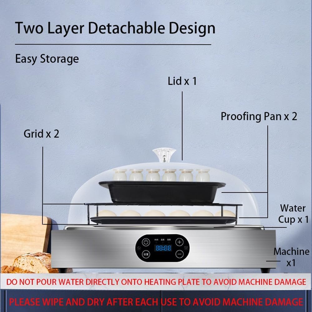 Electric Bread Dough Proofer Machine with Humidity and Temperature control Sourdough Bread Proofer Box Yogurt Maker Proofing Slow Cooker Fermenter Chocolate Melter Electric Bread Dough Proofer Machine with Humidity and Temperature control Sourdough Bread Proofer Box Yogurt Maker Proofing Slow Cooker Fermenter Chocolate Melter