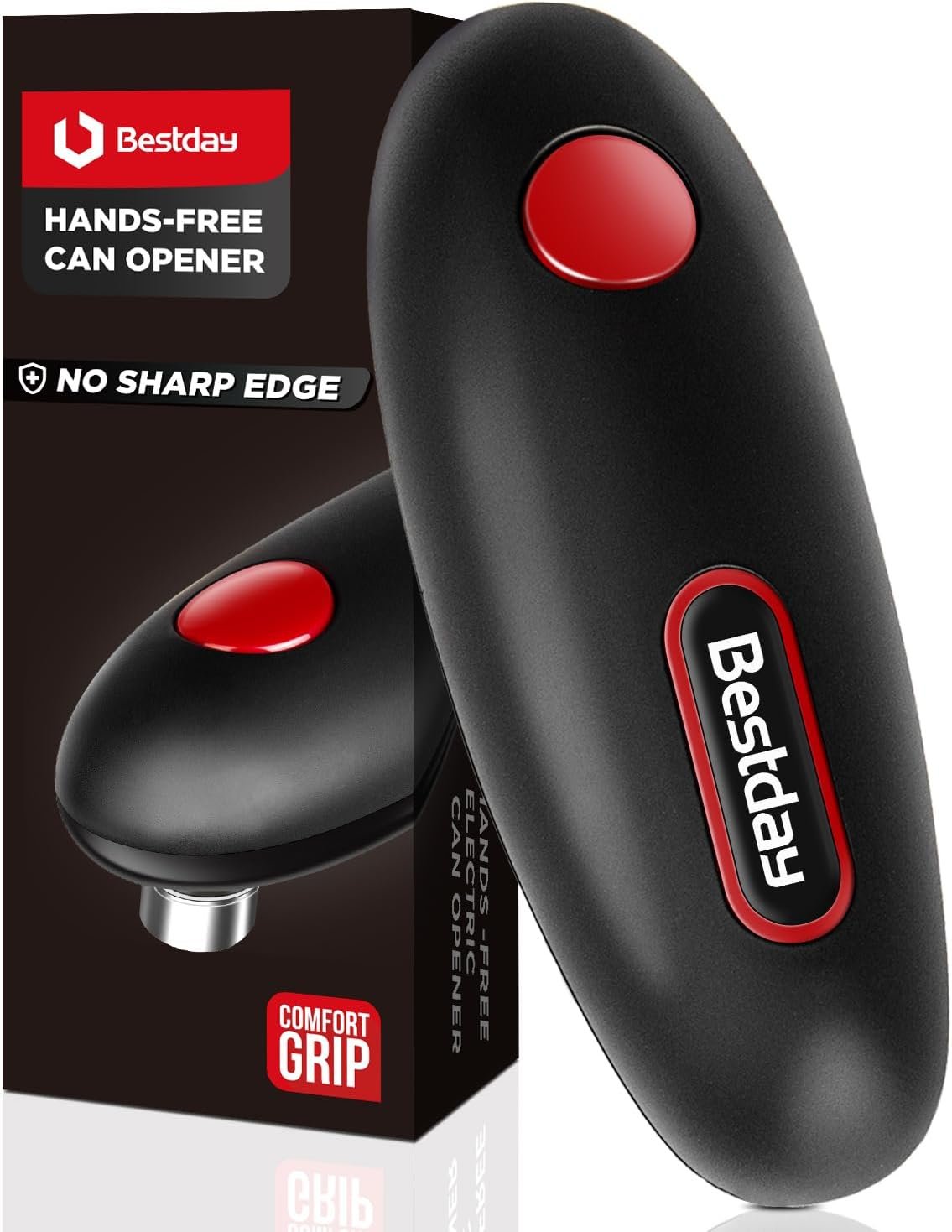 Electric Can Opener for kitchen, Battery Powered Can Opener with Smooth Edge, Small Portable One Touch Automatic Can Opener with Stainless Steel Blade for Camping, Gifts for Seniors with Arthritis