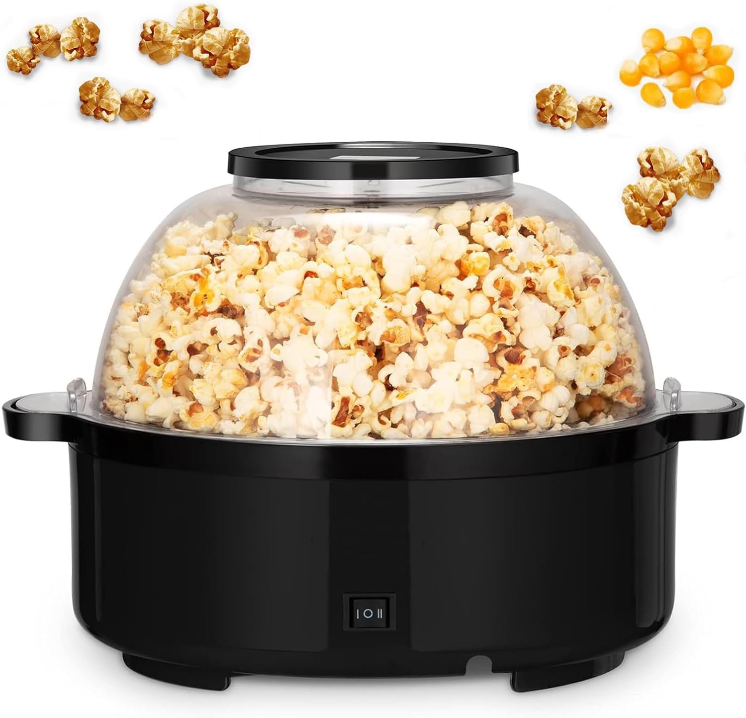 Electric Hot Oil Popcorn Maker Rapid Heating Electric Stirring Popcorn Machine, 99% Popcorn Rate, Can Popcorn and Barbecue Suitable for Home or Travel, Easy to Clean and Food Grade PC Material (Black) Electric Hot Oil Popcorn Maker Rapid Heating Electric Stirring Popcorn Machine, 99% Popcorn Rate, Can Popcorn and Barbecue Suitable for Home or Travel, Easy to Clean and Food Grade PC Material (Black)