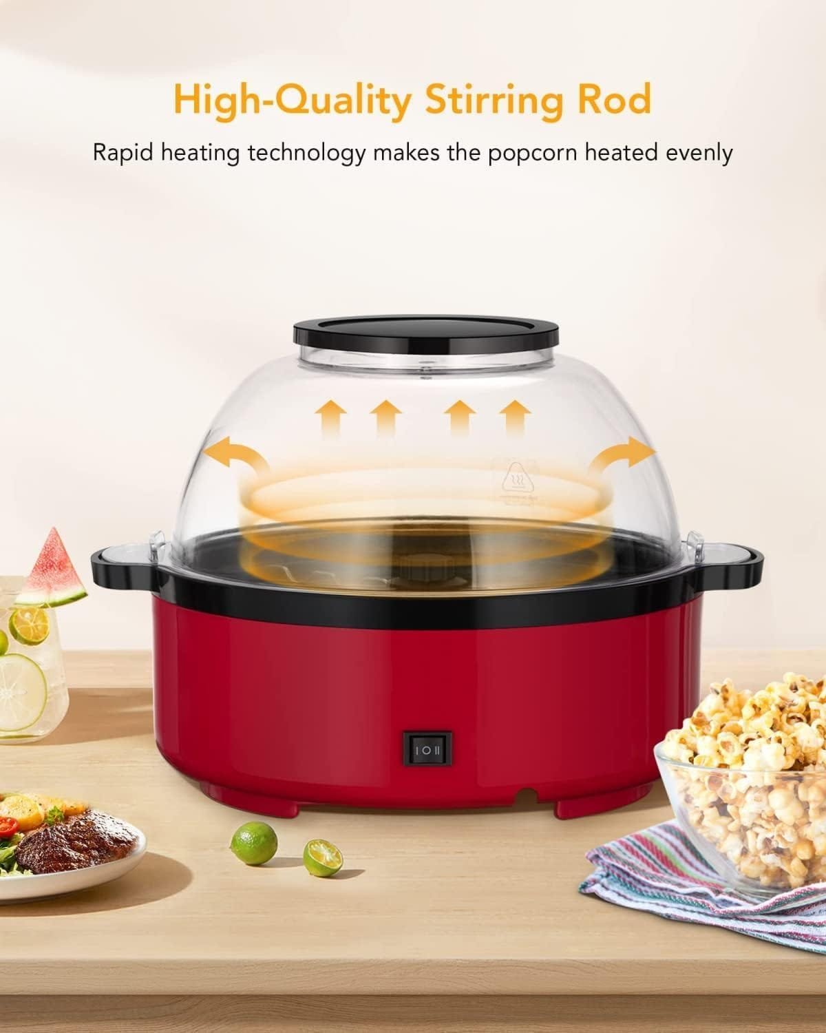 Electric Hot Oil Popcorn Maker Rapid Heating Electric Stirring Popcorn Machine, 99% Popcorn Rate, Can Popcorn and Barbecue Suitable for Home or Travel, Easy to Clean and Food Grade PC Material (Black) Electric Hot Oil Popcorn Maker Rapid Heating Electric Stirring Popcorn Machine, 99% Popcorn Rate, Can Popcorn and Barbecue Suitable for Home or Travel, Easy to Clean and Food Grade PC Material (Black)