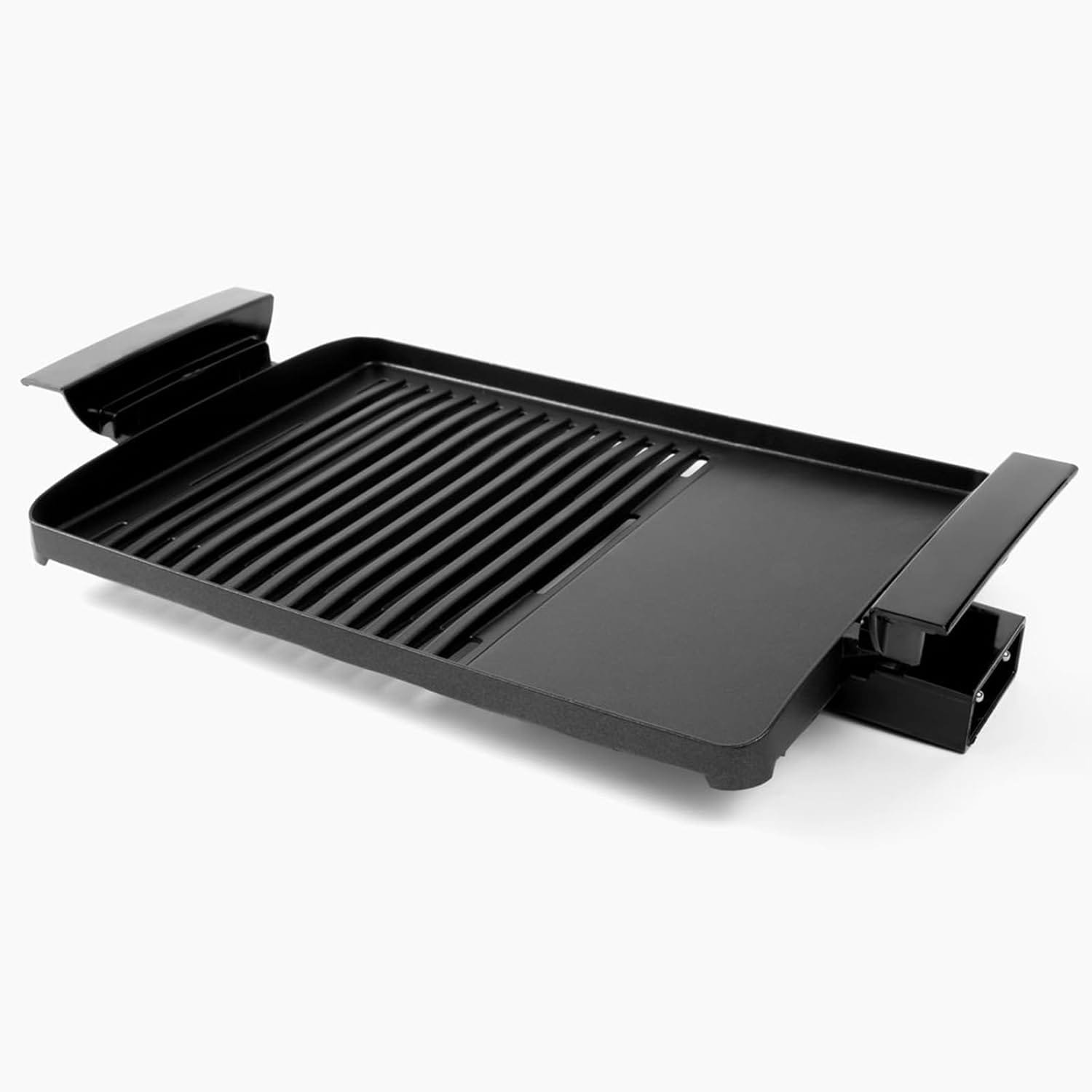 Electric Indoor 2-in-1 Grill  Griddle, Searing Grill with Viewing Window, 1200W kitchen Barbecue Grill, Smokeless Nonstick Grate, 5 Adjustable Temperature, Detachable  Dishwasher Safe, Black