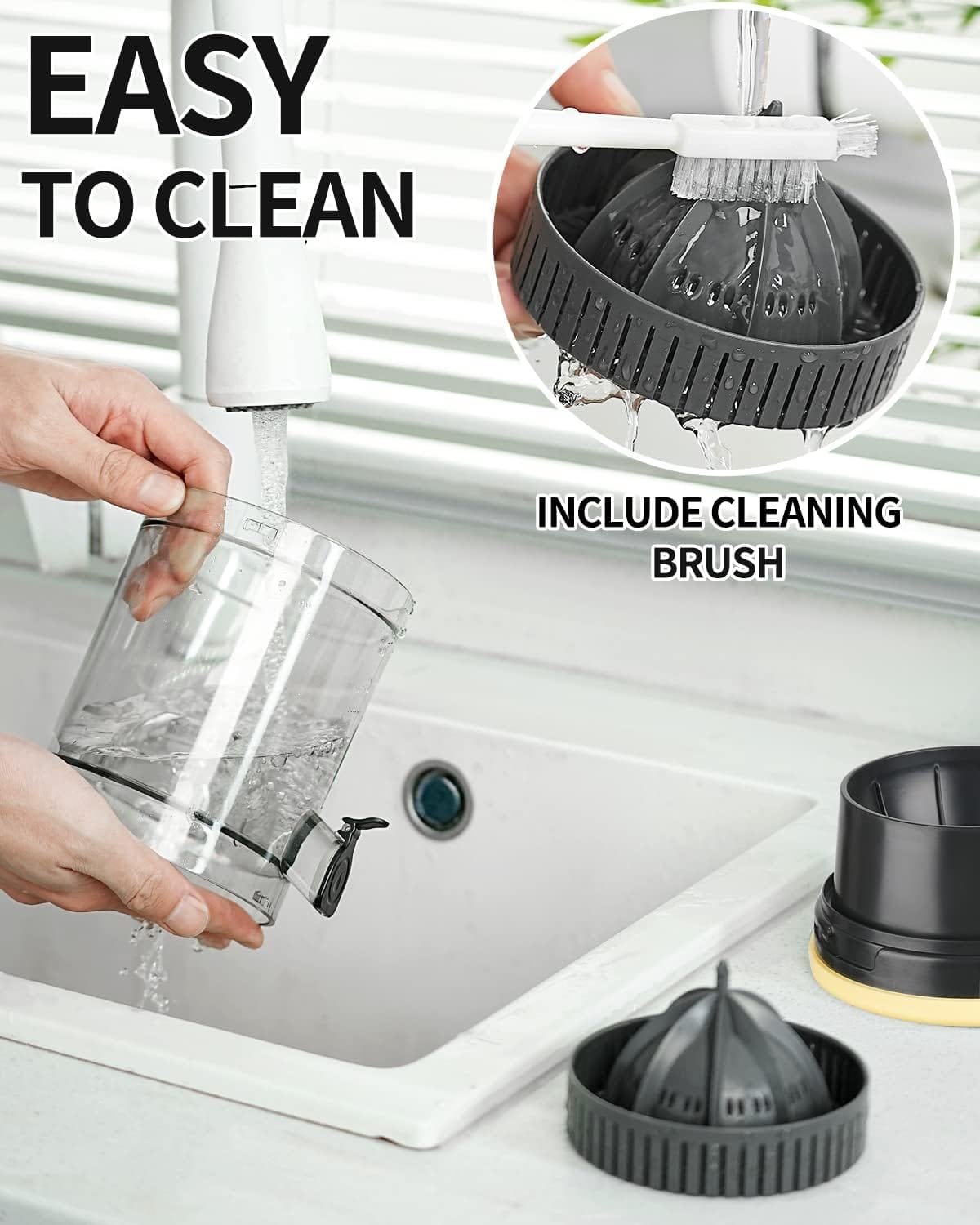 Electric Juicer Rechargeable - Citrus Juicer Machines with USB and Cleaning Brush Portable Juicer for Orange, Lemon, Grapefruit（Update）