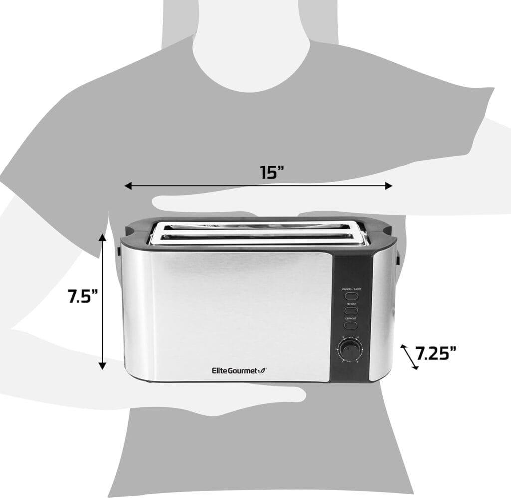 Elite Gourmet ECT1027B Cool Touch Toaster with 6 Temperature Settings Extra Wide 1.25 Slots for Bagels, Waffles, Specialty Breads, Puff Pastry, Snacks, ETL Certified, 2 Slices, Black Elite Gourmet ECT1027B Cool Touch Toaster with 6 Temperature Settings Extra Wide 1.25 Slots for Bagels, Waffles, Specialty Breads, Puff Pastry, Snacks, ETL Certified, 2 Slices, Black