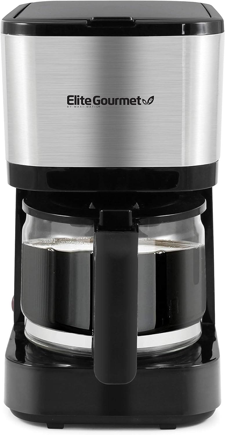 Elite Gourmet EHC9420 Automatic Brew Drip Coffee Maker with Pause N Serve Reusable Filter, On/Off Switch, Water Level Indicator, Stainless Steel Elite Gourmet EHC9420 Automatic Brew Drip Coffee Maker with Pause N Serve Reusable Filter, On/Off Switch, Water Level Indicator, Stainless Steel