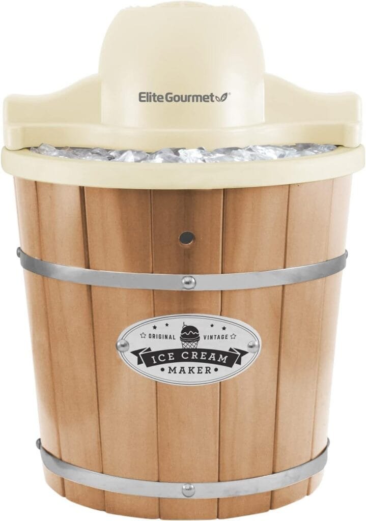 Elite Gourmet EIM-924L# 4 quart Old Fashioned Electric Ice Cream Maker, Pine Bucket Elite Gourmet EIM-924L# 4 quart Old Fashioned Electric Ice Cream Maker, Pine Bucket