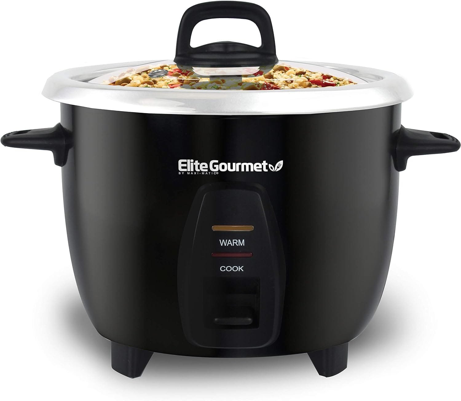 Elite Gourmet ERC2010B# Electric 10 Cup Rice Cooker with 304 Surgical Grade Stainless Steel Inner Pot Makes Soups, Stews, Grains, Cereals, Keep Warm Feature, cups cooked (5 Cups uncooked), Black