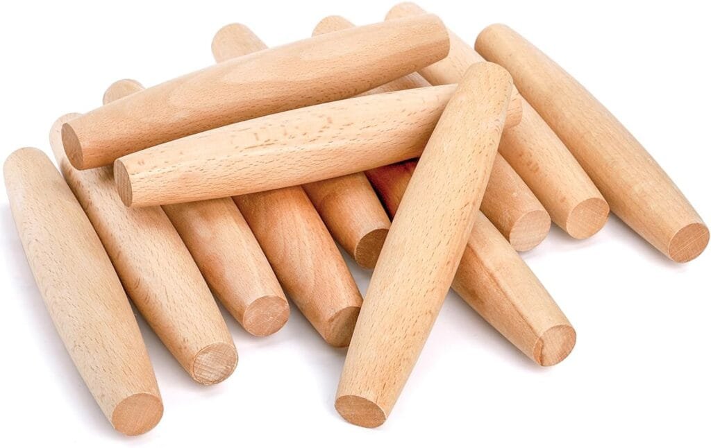 Elsjoy 12 Pack French Rolling Pin Wooden Dough Roller, 8 Inch Tapered Small Roll Pin for Baking Pie, Cookie, Pasta, Dumpling, Non-Stick