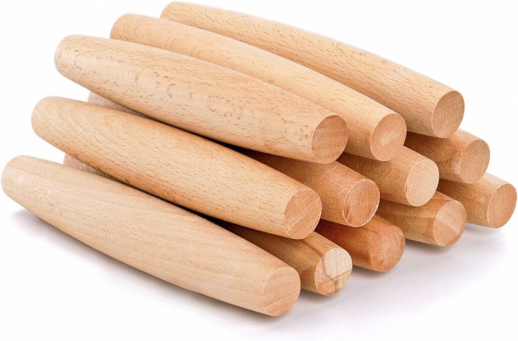 Elsjoy 12 Pack French Rolling Pin Wooden Dough Roller, 8 Inch Tapered Small Roll Pin for Baking Pie, Cookie, Pasta, Dumpling, Non-Stick
