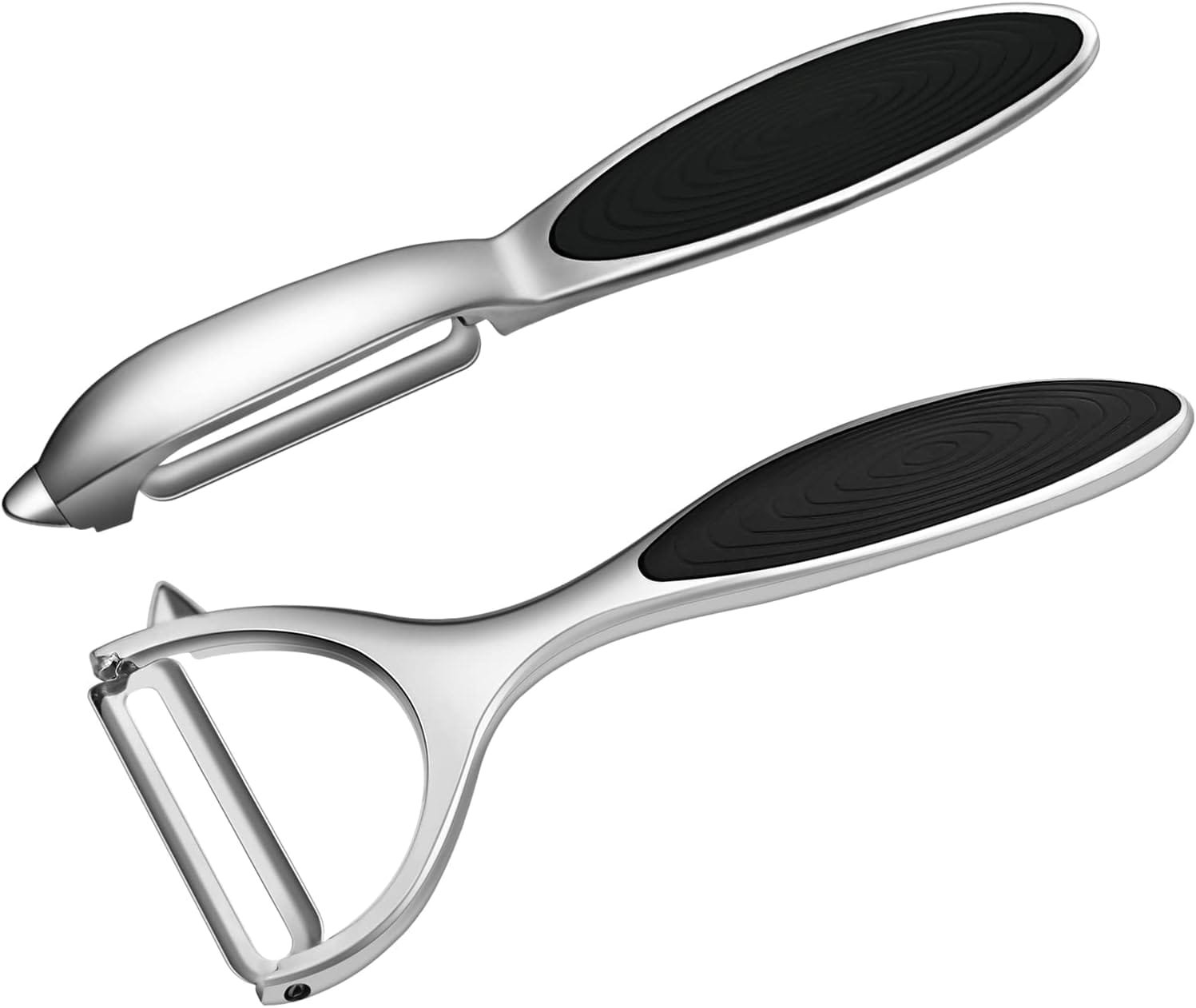 Elyum Vegetable Peeler Y and I-Shaped Peeler Set Potato Peelers Stainless Steel Fruit Peelers for Kitchen with Sharp Blade and Ergonomic Non-Slip Grip Peeler for Apple, Carrot, Veggie (2 PCS)