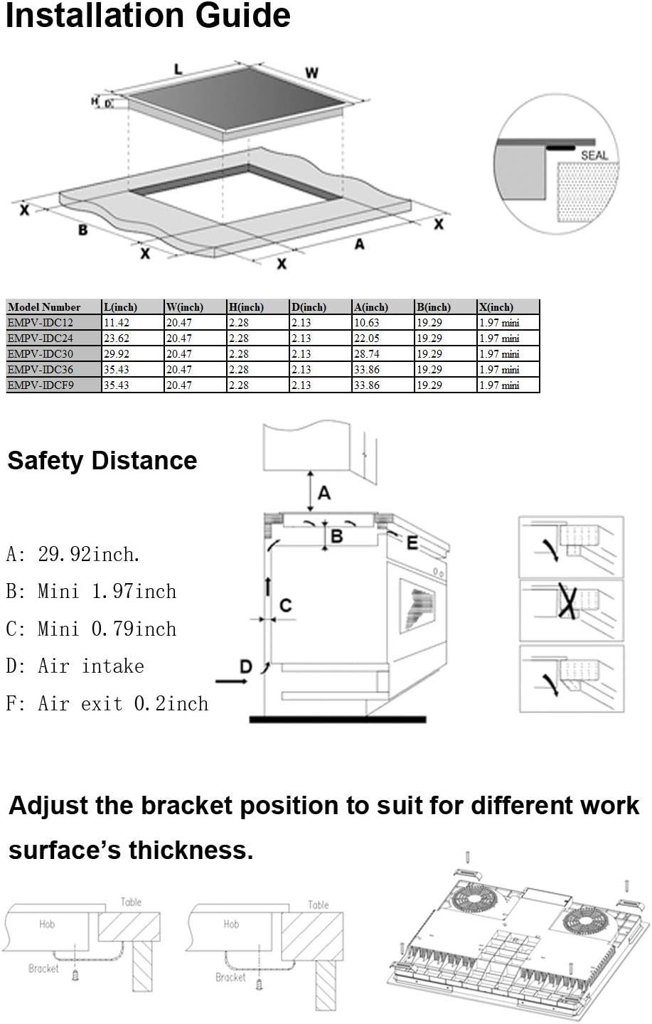 empava-24-stove-power-boost-vitro-ceramic-black-electric-induction-cooktop-with-4-booster-burners-smooth-surface-tempere - Cooking Appliance World