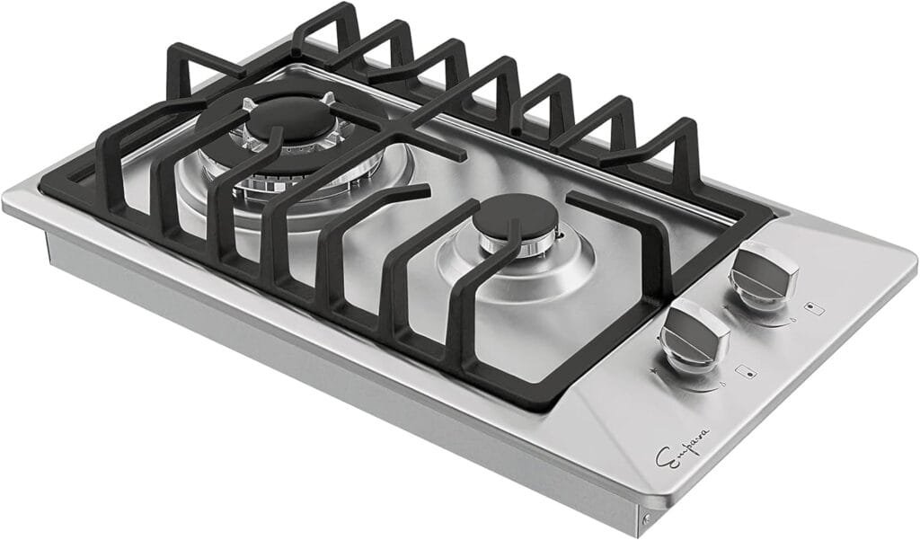 Empava 30 Inch Gas Cooktop with 5 World Class Made in Italy SABAF Burners, LPG/NG Convertible, Ideal RV Top Stoves for Kitchen, Stainless Steel