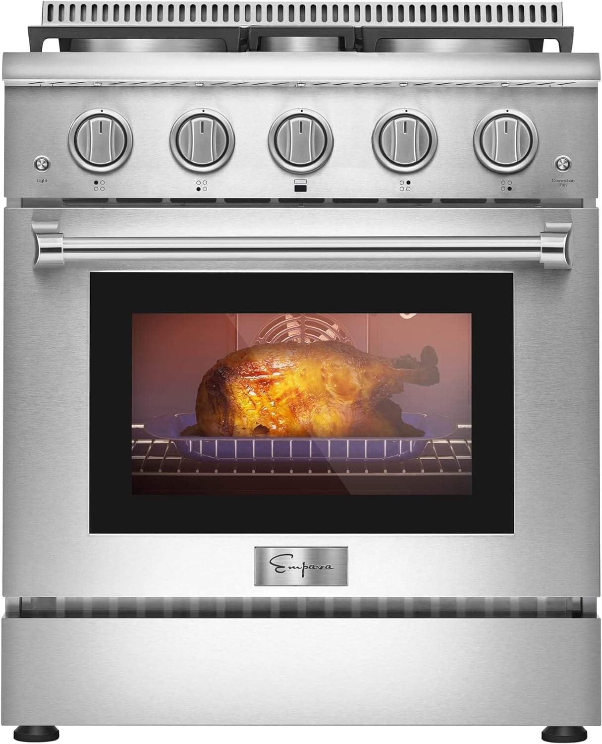 Empava 30 Single Oven Gas Range Slide-in with 5 Sealed Ultra High-Low Burners  Touch Timer-Heavy Duty Continuous Grates EMPV-30GR06, 30 Inch