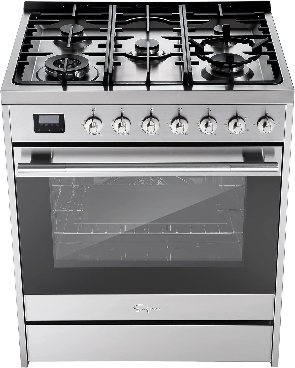 Empava 30 Single Oven Gas Range Slide-in with 5 Sealed Ultra High-Low Burners  Touch Timer-Heavy Duty Continuous Grates EMPV-30GR06, 30 Inch