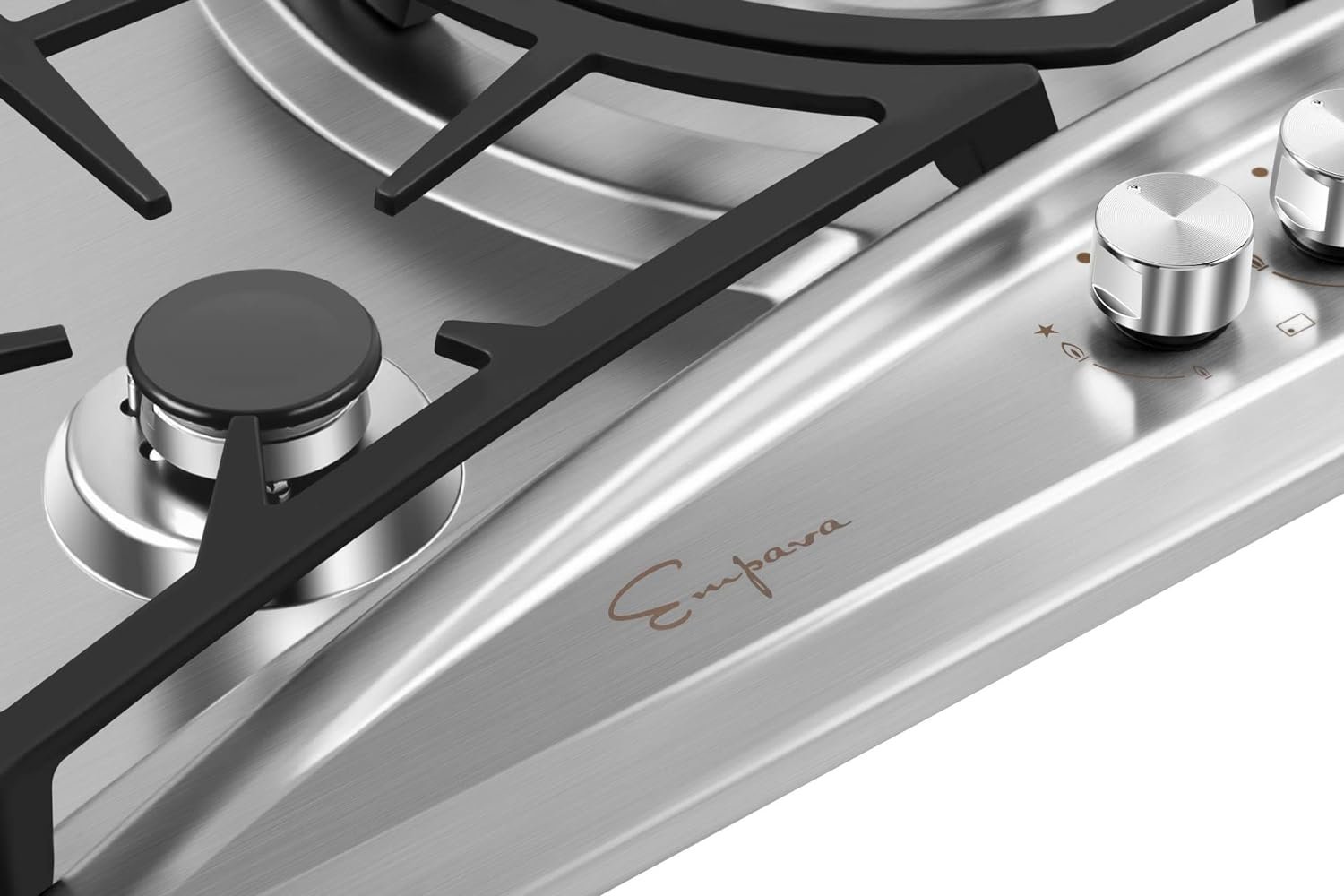 Empava 36 in. Gas Stove Cooktop with 5 Italy Sabaf Sealed Burners NG/LPG Convertible in Stainless Steel, 36 Inch Empava 36 in. Gas Stove Cooktop with 5 Italy Sabaf Sealed Burners NG/LPG Convertible in Stainless Steel, 36 Inch