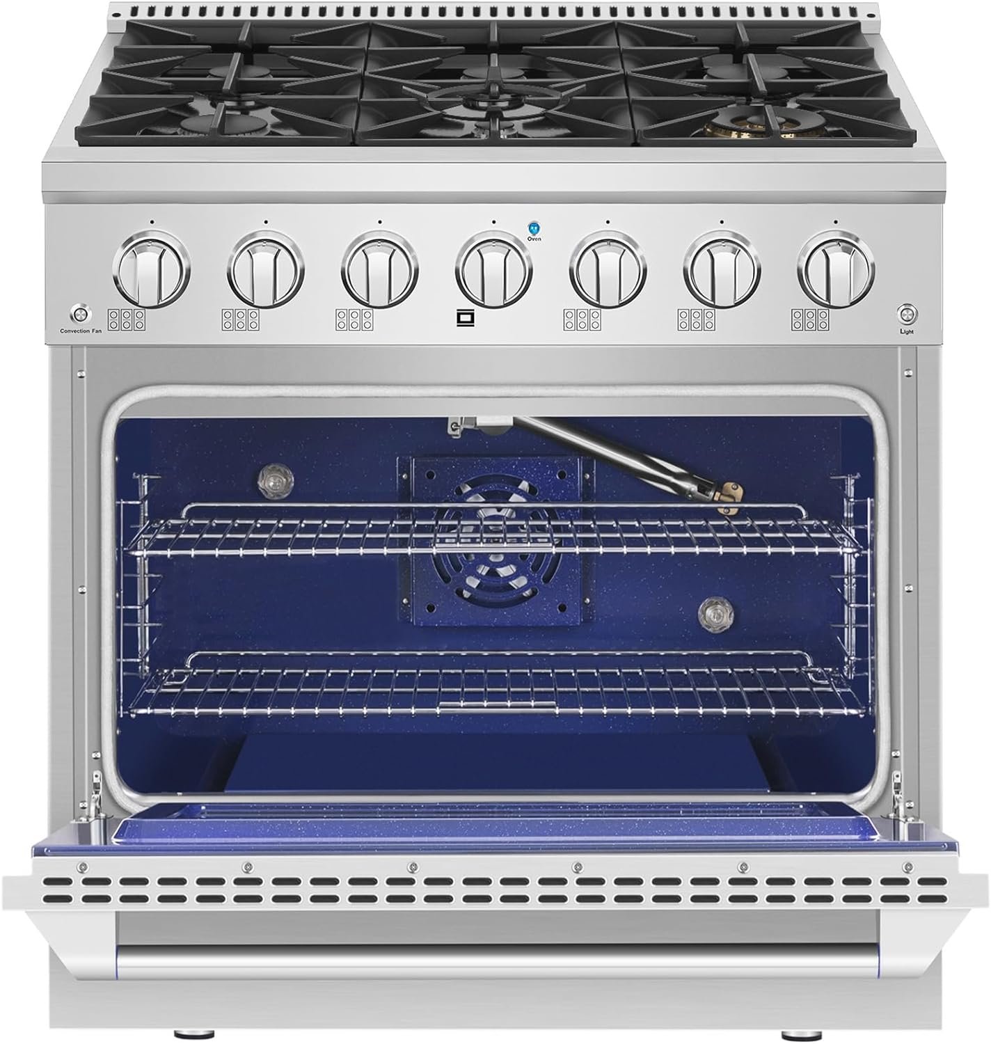 Empava Freestanding Slide-In Gas Range, Single Oven 4.2 cu. Ft, Pro-Style with 4 Sealed Ultra High-Low Burners-Heavy Duty Continuous Grates in Stainless Steel, CSA Certified, 30 Inch