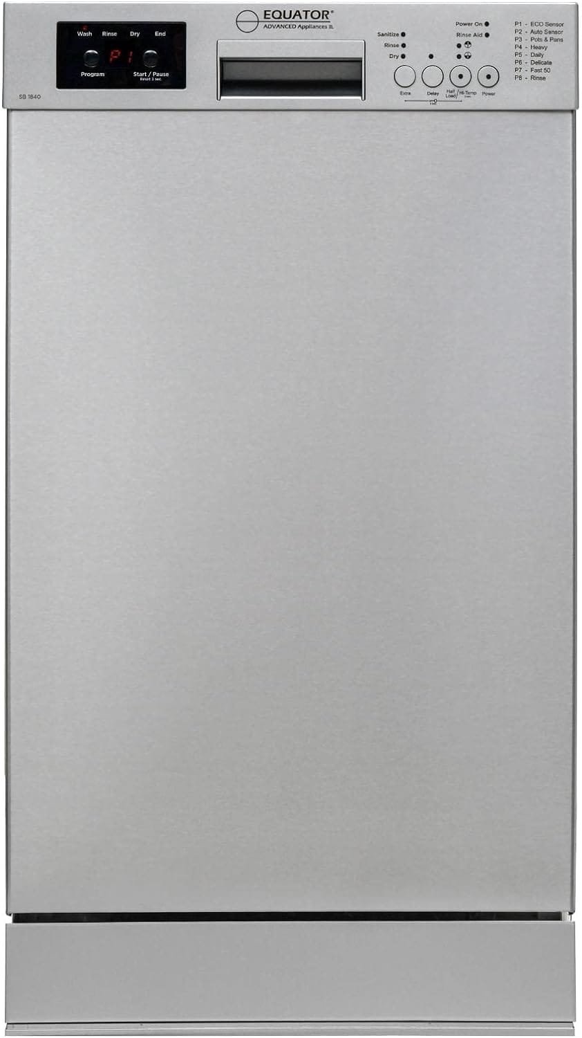 Equator 18Dishwasher Europe ADABuiltin 10 Place Sani Delay 1/2 Load 51dB 3.2gal (Stainless)