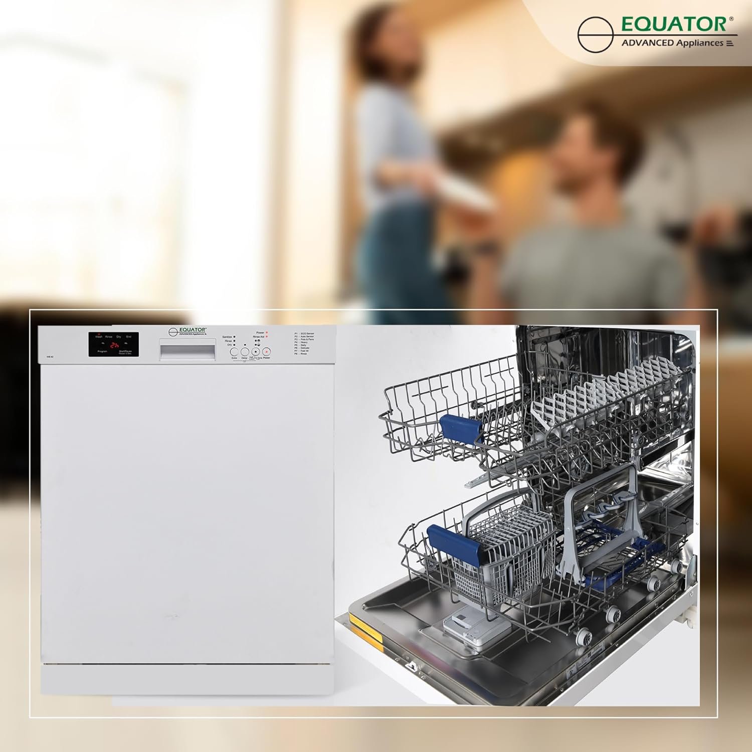 Equator-Europe 24 Built in 14 place Dishwasher with 8 Wash Programs (Black)