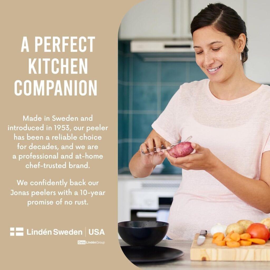 Ergonomic Stainless Steel Vegetable Peeler by Linden Sweden - Dishwasher Safe
