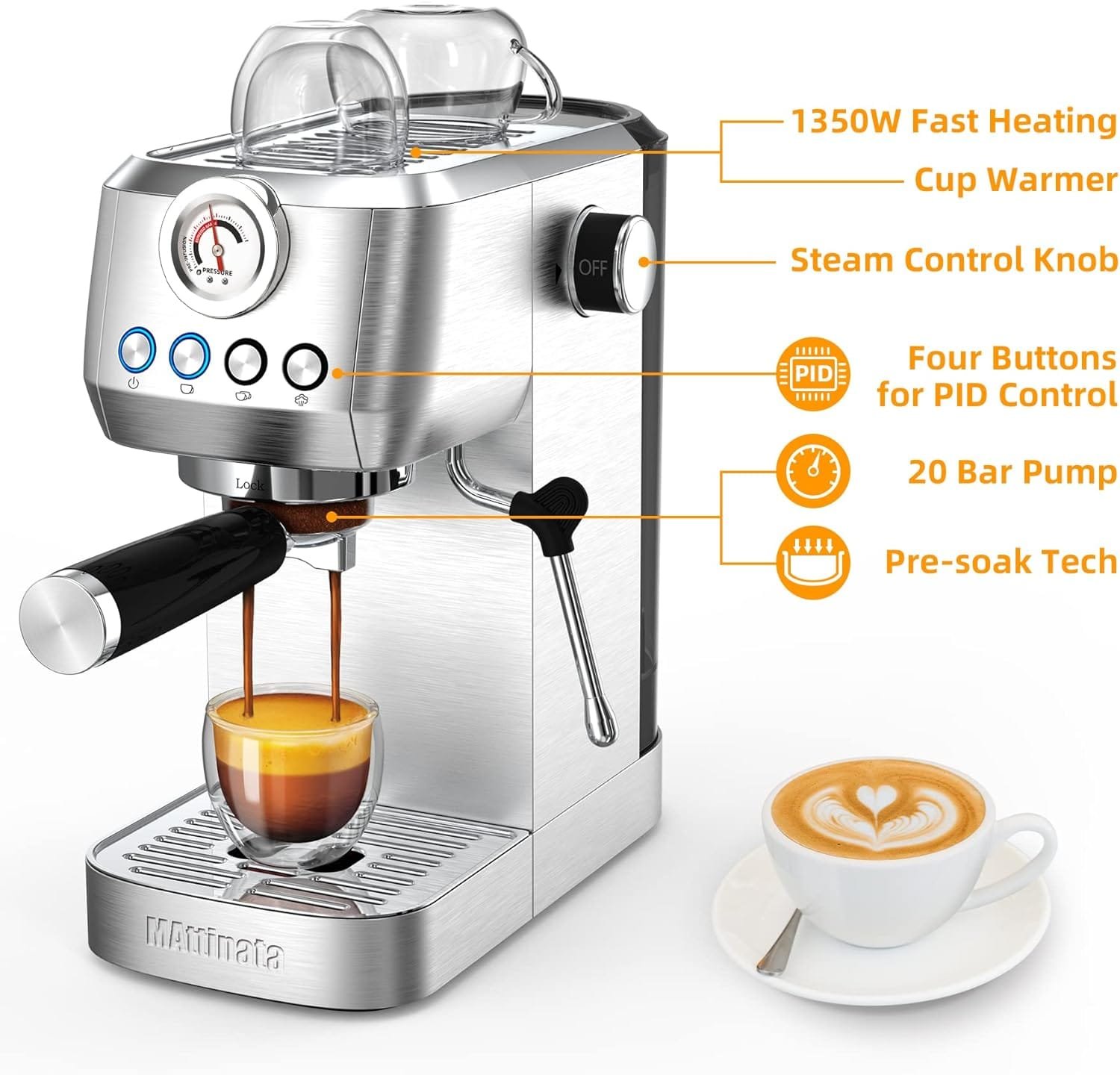 espresso-machine-20-bar-professional-espresso-maker-stainless-steel-with-milk-frother-steam-wand-and-pressure-gauge-for- - Cooking Appliance World