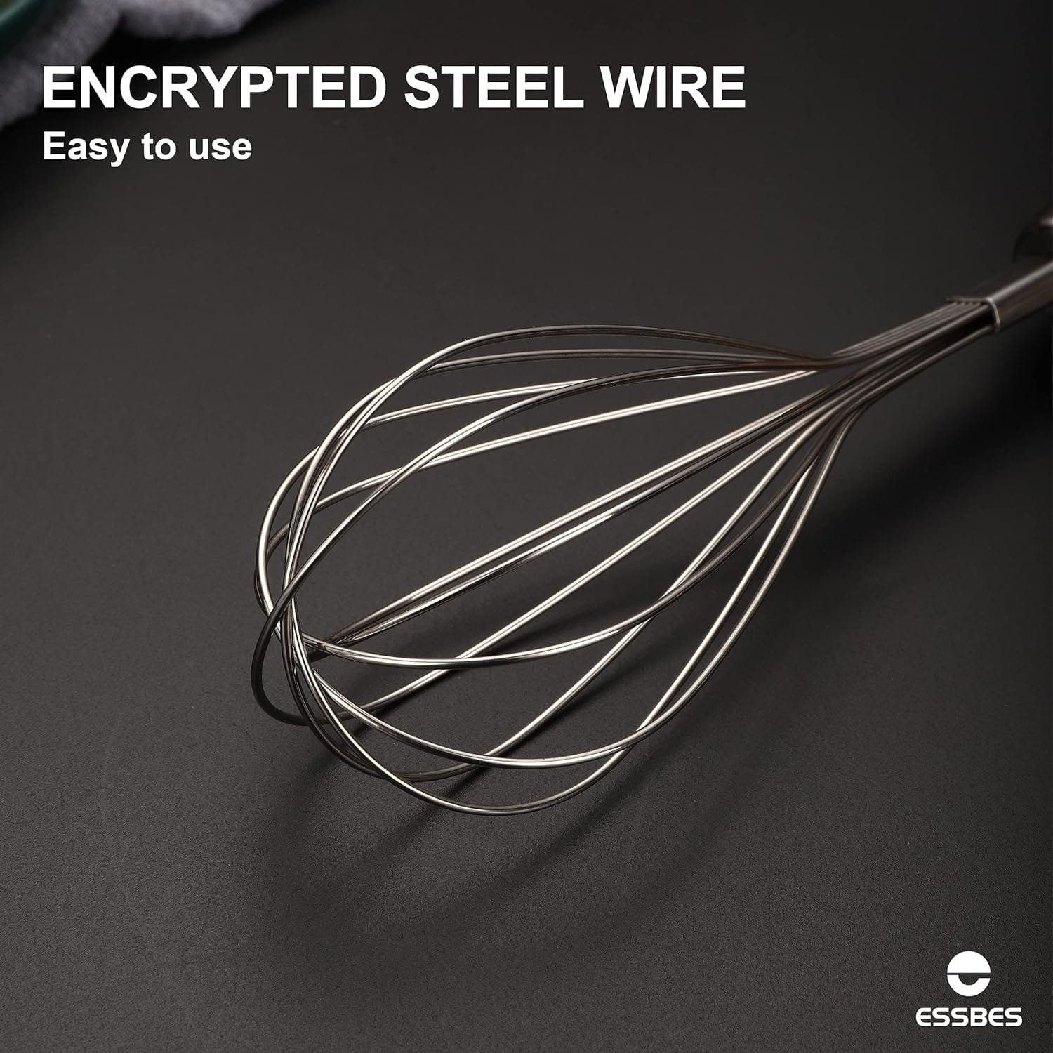 ESSBES Stainless Steel Wooden Handle Whisk - Home Kitchen Whisk Multi Function Hand Whisk Non Stick Balloon Whisk Easy to Clean Suitable for Home Restaurant Stir Eggs, Cake Batter ESSBES Stainless Steel Wooden Handle Whisk - Home Kitchen Whisk Multi Function Hand Whisk Non Stick Balloon Whisk Easy to Clean Suitable for Home Restaurant Stir Eggs, Cake Batter