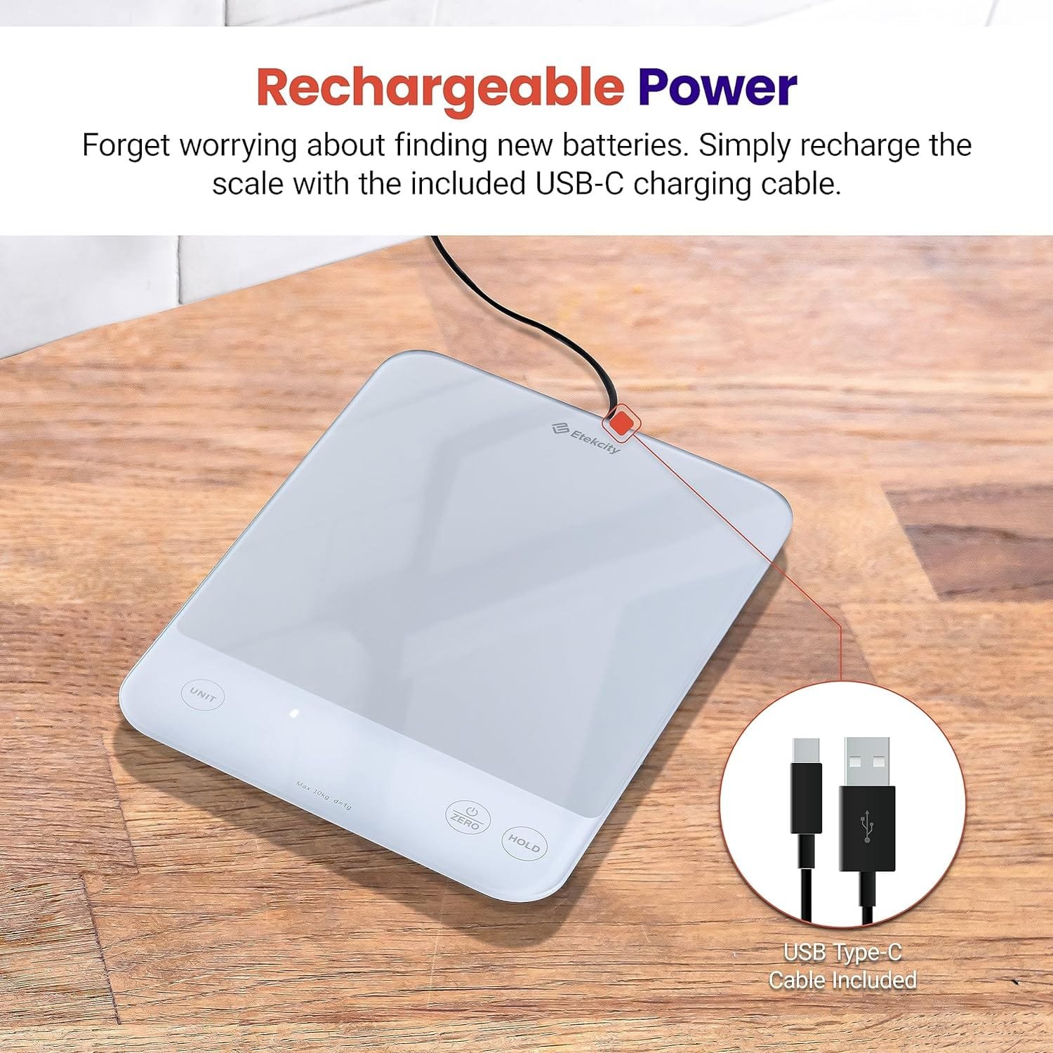 Etekcity Food Kitchen Scale 22lb, Digital Weight Grams and Oz for Weight Loss, Baking and Cooking, 0.05oz/1g Precise Graduation,5 Weight Units, IPX6 Waterproof, USB Rechargeable,304 Stainless Steel Etekcity Food Kitchen Scale 22lb, Digital Weight Grams and Oz for Weight Loss, Baking and Cooking, 0.05oz/1g Precise Graduation,5 Weight Units, IPX6 Waterproof, USB Rechargeable,304 Stainless Steel