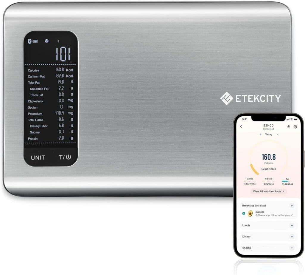 Etekcity Food Scale, Digital Kitchen Scale, 304 Stainless Steel, Weight in Grams and Ounces for Baking, Cooking, and Meal Prep, LCD Display, Medium Etekcity Food Scale, Digital Kitchen Scale, 304 Stainless Steel, Weight in Grams and Ounces for Baking, Cooking, and Meal Prep, LCD Display, Medium