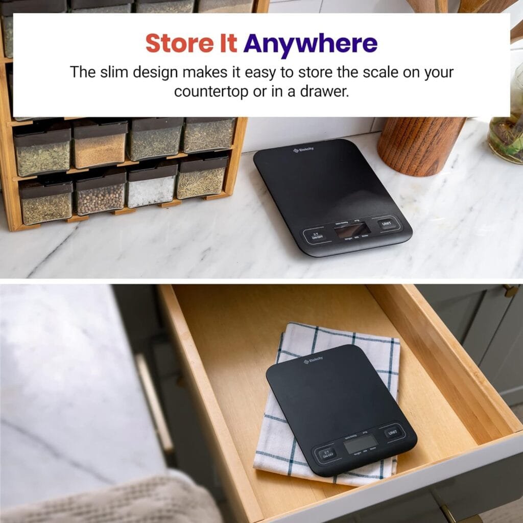 Etekcity Food Scale, Digital Kitchen Scale, 304 Stainless Steel, Weight in Grams and Ounces for Baking, Cooking, and Meal Prep, LCD Display, Medium