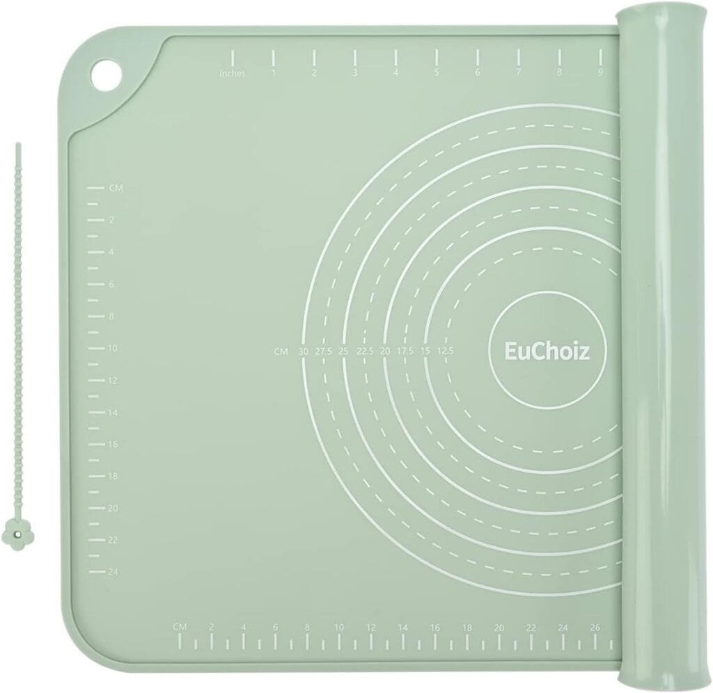 EuChoiz Silicone Pastry Mat 24*16 Extra Thick Non Stick Baking Mat Food Grade Silicone Dough Rolling Bake Mat with Edge Heightening EuChoiz Silicone Pastry Mat 24*16 Extra Thick Non Stick Baking Mat Food Grade Silicone Dough Rolling Bake Mat with Edge Heightening