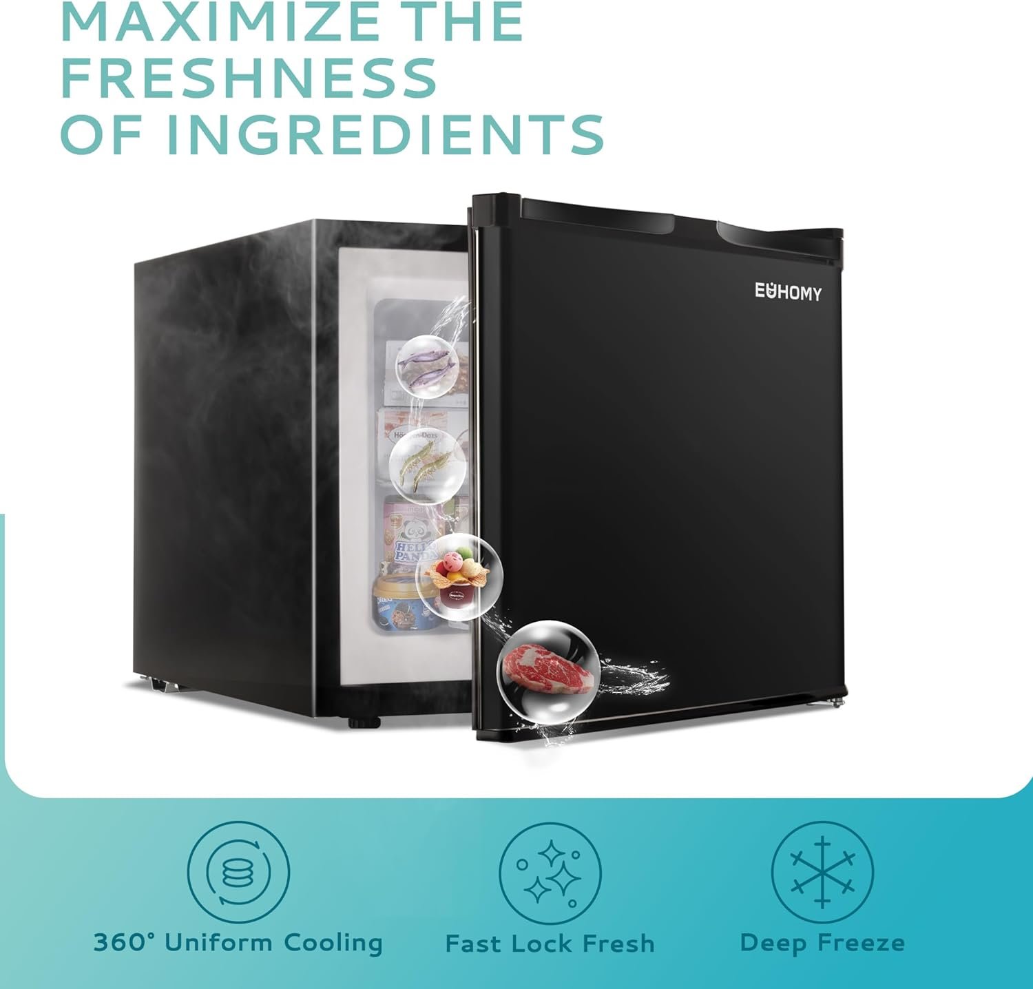 EUHOMY 1.1 Cu.Ft Mini Freezer, Single Door Upright Freezer with Removable Shelf, Reversible Door, Compact Deep Freezer, for Home/Kitchen/Garage-Black 7 model Settings EUHOMY 1.1 Cu.Ft Mini Freezer, Single Door Upright Freezer with Removable Shelf, Reversible Door, Compact Deep Freezer, for Home/Kitchen/Garage-Black 7 model Settings