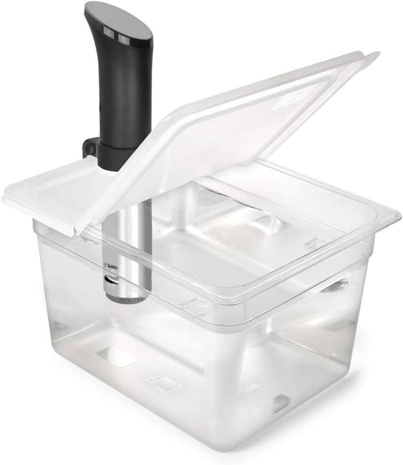 EVERIE Sous Vide Container 12 Quart EVC-12 with Collapsible Hinged Lid Compatible with Anova Nano or AN500-US00 or Anova Pro 3.0, Also Fits Instant Pot EVERIE Sous Vide Container 12 Quart EVC-12 with Collapsible Hinged Lid Compatible with Anova Nano or AN500-US00 or Anova Pro 3.0, Also Fits Instant Pot