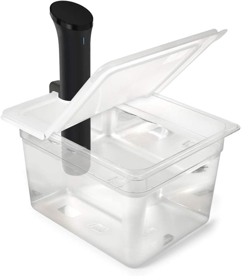 EVERIE Sous Vide Container 12 Quart EVC-12 with Collapsible Hinged Lid Compatible with Anova Nano or AN500-US00 or Anova Pro 3.0, Also Fits Instant Pot EVERIE Sous Vide Container 12 Quart EVC-12 with Collapsible Hinged Lid Compatible with Anova Nano or AN500-US00 or Anova Pro 3.0, Also Fits Instant Pot