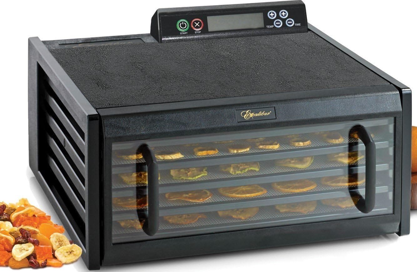 Excalibur 3926TCDB Electric Food Dehydrator Machine with Clear Door, 26-Hour Timer, Automatic Shut Off and Temperature Control, 600 W, 9 Trays, Black