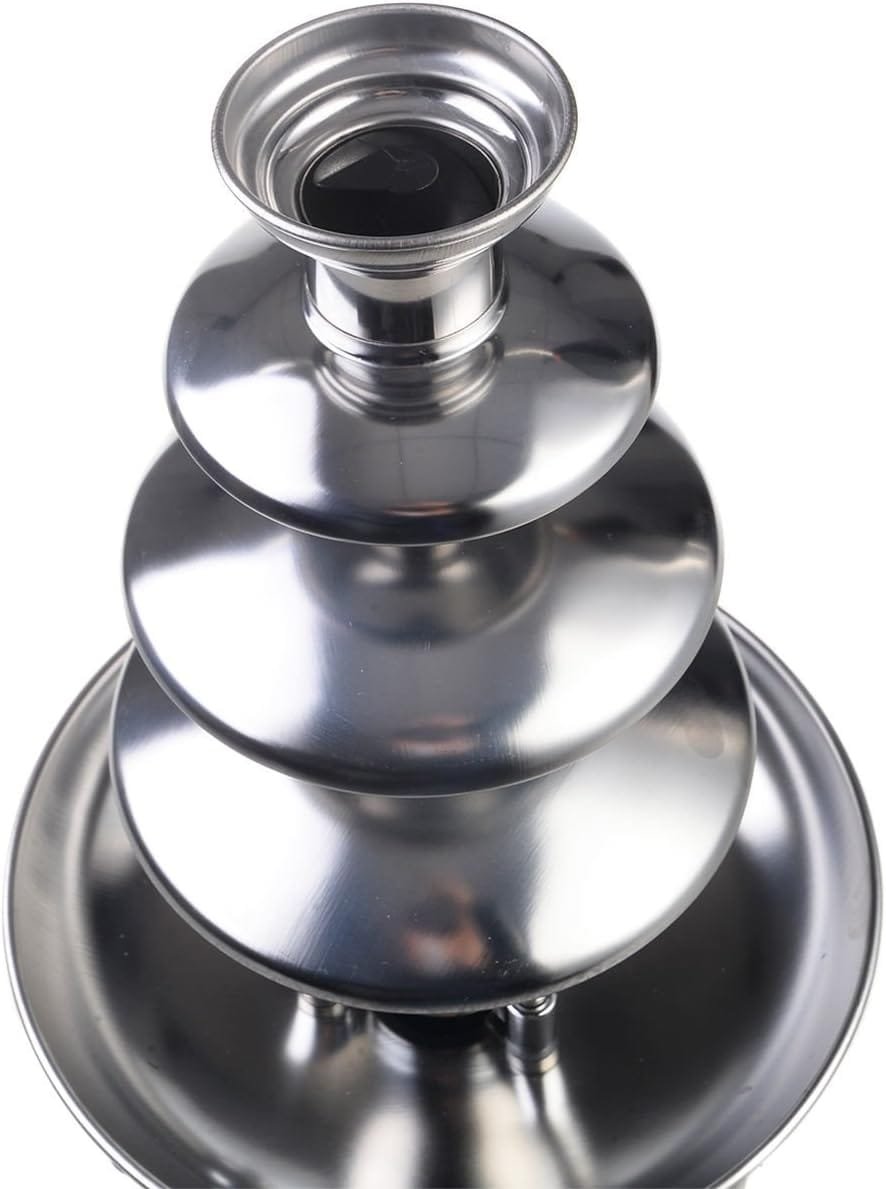 expert store 4 Tiers Commercial Stainless Steel Hot Luxury Chocolate Fondue Fountain New, 20 5 5, Sliver