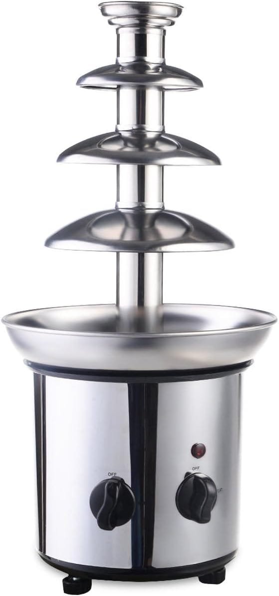 expert store 4 Tiers Commercial Stainless Steel Hot Luxury Chocolate Fondue Fountain New, 20 5 5, Sliver
