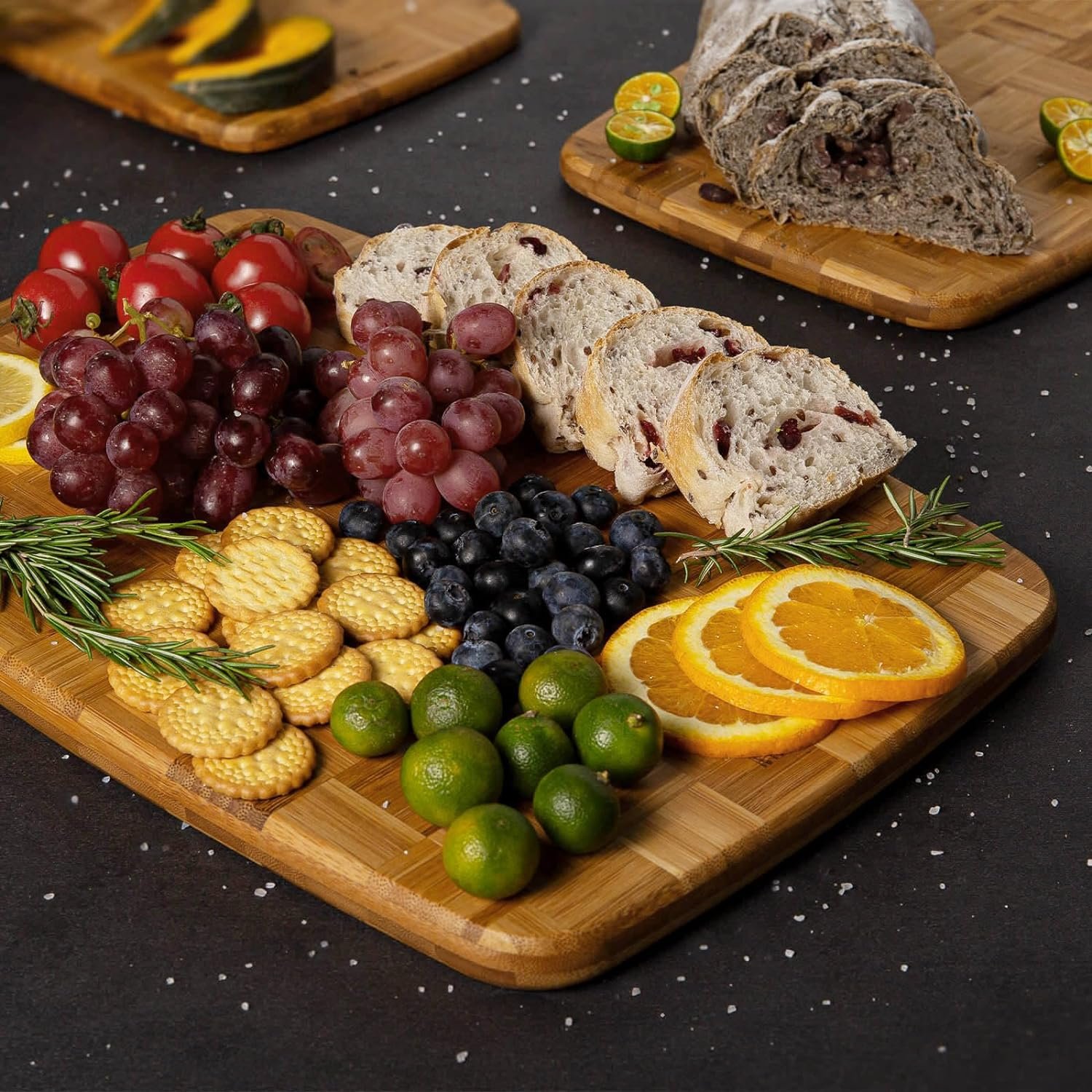 Extra Large Bamboo Cutting Boards, (Set of 3) Chopping Boards with Juice Groove Bamboo Wood Cutting Board Set Butcher Block for Kitchen, End Grain Serving Tray by Kikcoin