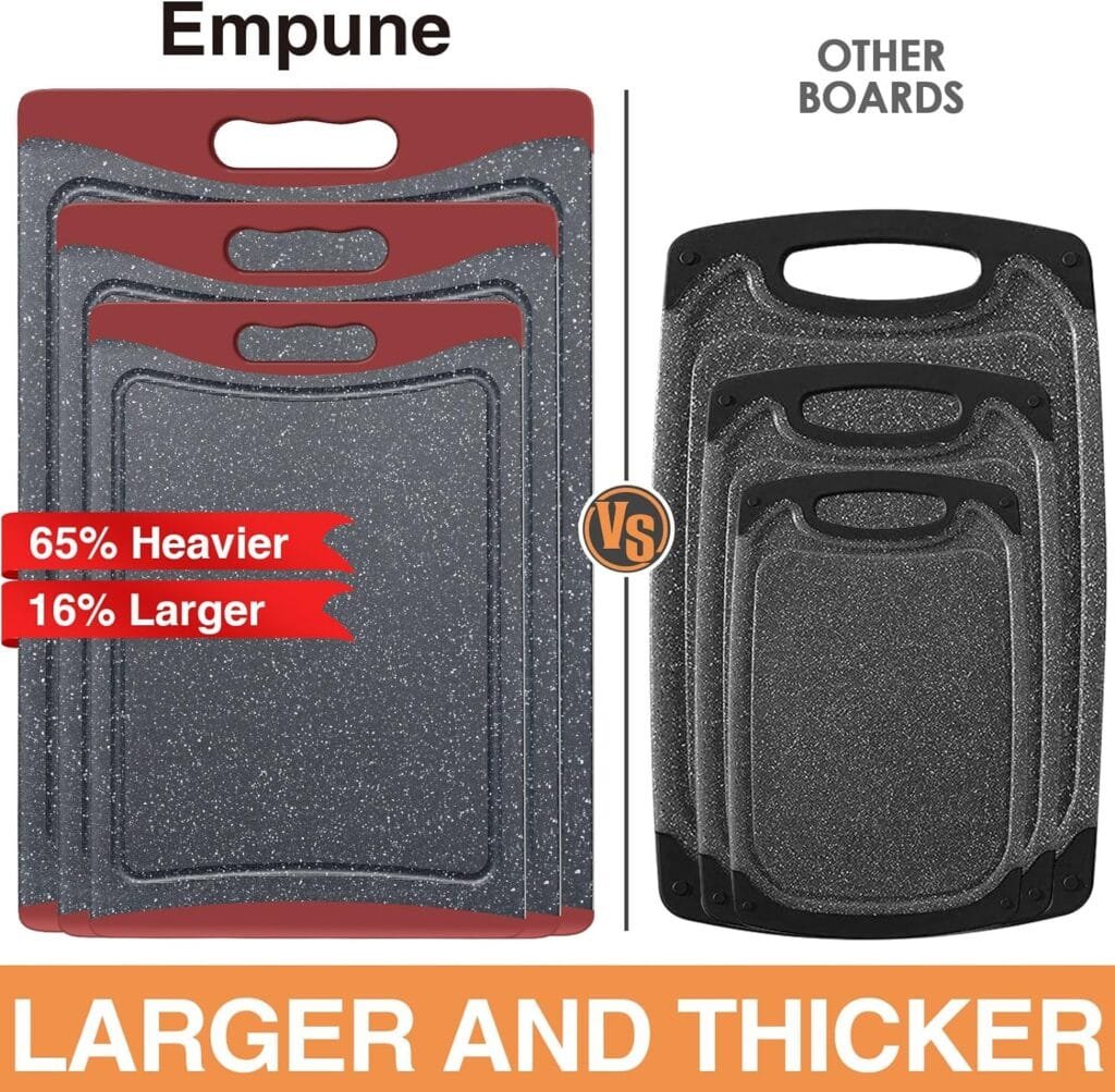 Extra Large Cutting Boards, Plastic Cutting Boards for Kitchen (Set of 3), Dark Grey Extra Large Cutting Boards, Plastic Cutting Boards for Kitchen (Set of 3), Dark Grey