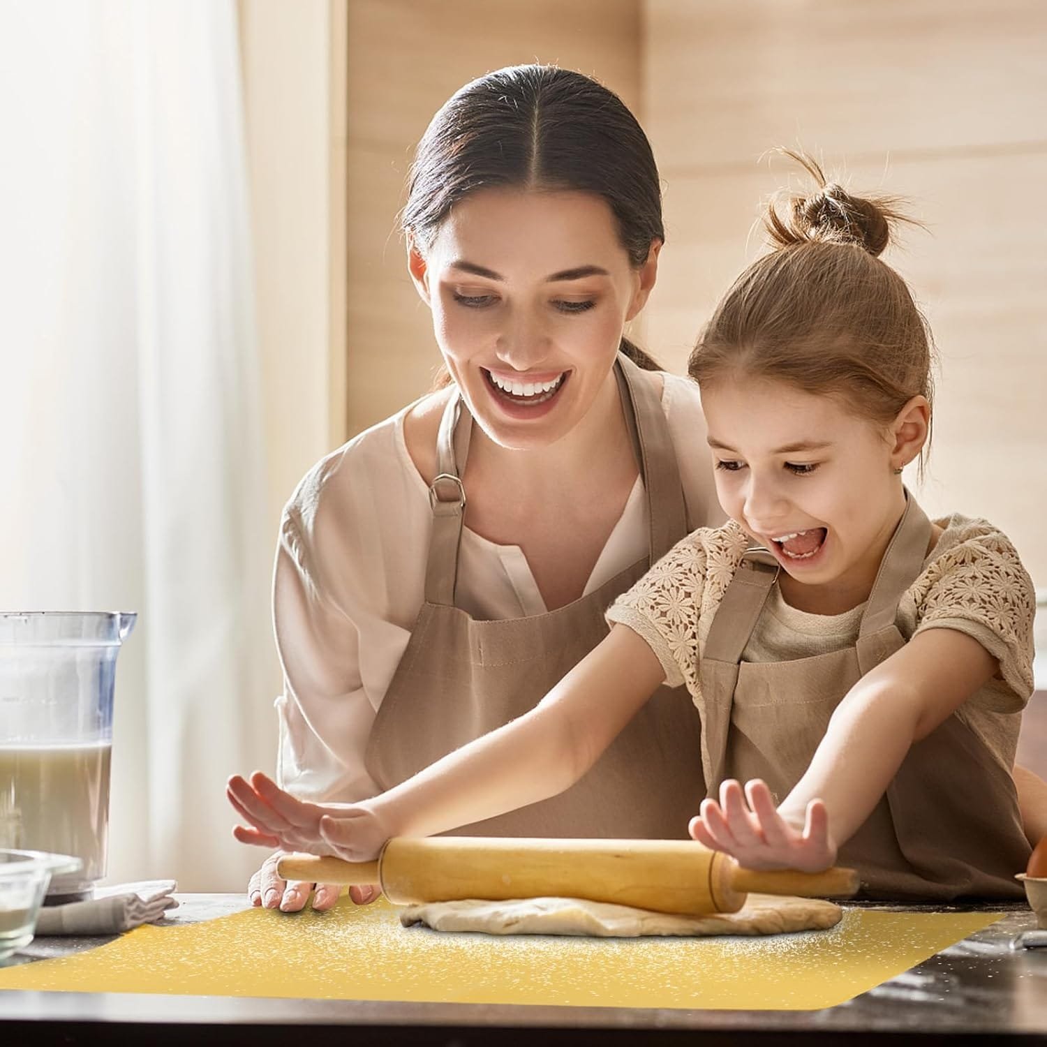 Extra Large Silicone Baking Mat, Non Slip Non Stick Silicone Pastry Mats, Extra Large Kitchen Silicone Pad for Baking, Thick Heat Resistant Mat Kneading Mat for Rolling Out Dough (Yellow) Extra Large Silicone Baking Mat, Non Slip Non Stick Silicone Pastry Mats, Extra Large Kitchen Silicone Pad for Baking, Thick Heat Resistant Mat Kneading Mat for Rolling Out Dough (Yellow)