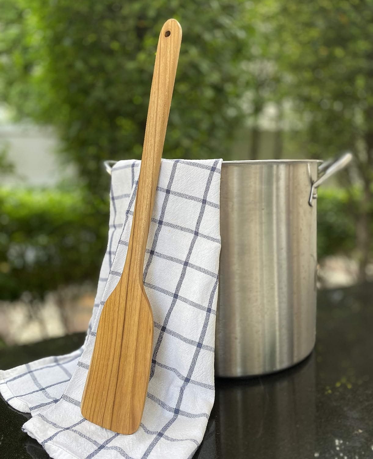 FAAY 18 Teak Long Wooden Spatula, Heavy Duty Stir Paddle for Cooking in Big Pot, Canning, Handcrafted from High Moist Resistance Teak, Wooden Spoon Flat for Brewing, Grill, Mixing, Stirring, Decor FAAY 18 Teak Long Wooden Spatula, Heavy Duty Stir Paddle for Cooking in Big Pot, Canning, Handcrafted from High Moist Resistance Teak, Wooden Spoon Flat for Brewing, Grill, Mixing, Stirring, Decor