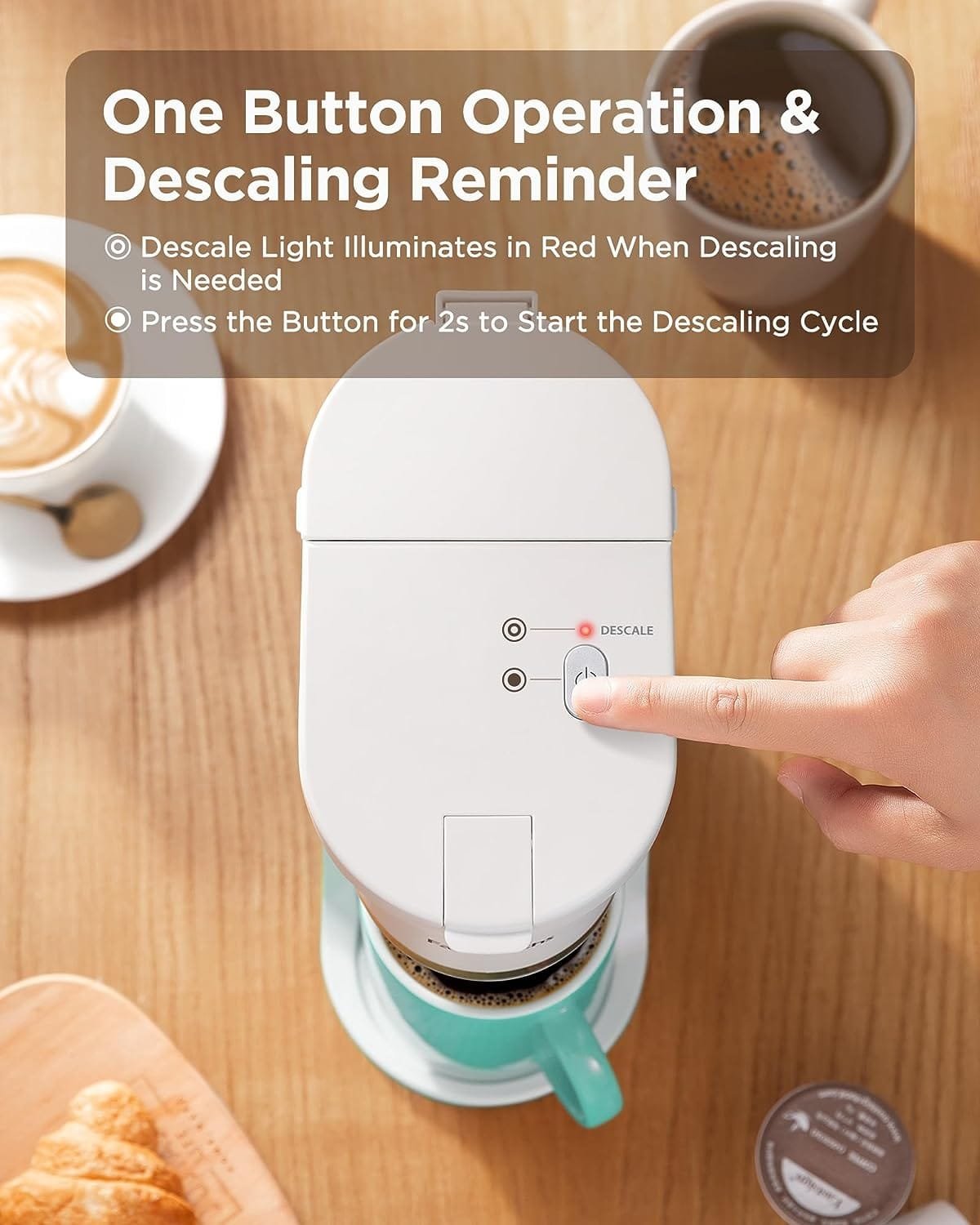 Famiworths Mini Coffee Maker Single Serve, Instant One Cup for K Cup  Ground Coffee, 6 to 12 Oz Brew Sizes, Capsule Coffee Machine with Water Window and Descaling Reminder, Black