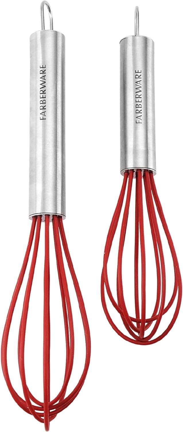 Farberware Professional Silicone Mini Whisks (Red, Set of 2)