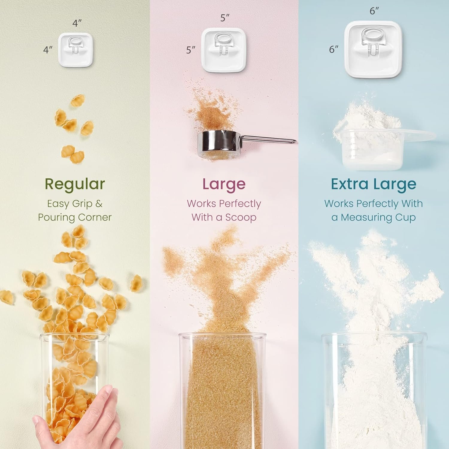 Felli Flip 5 Large Air Tight Food Storage Container - For Flour, Rice, Sugar