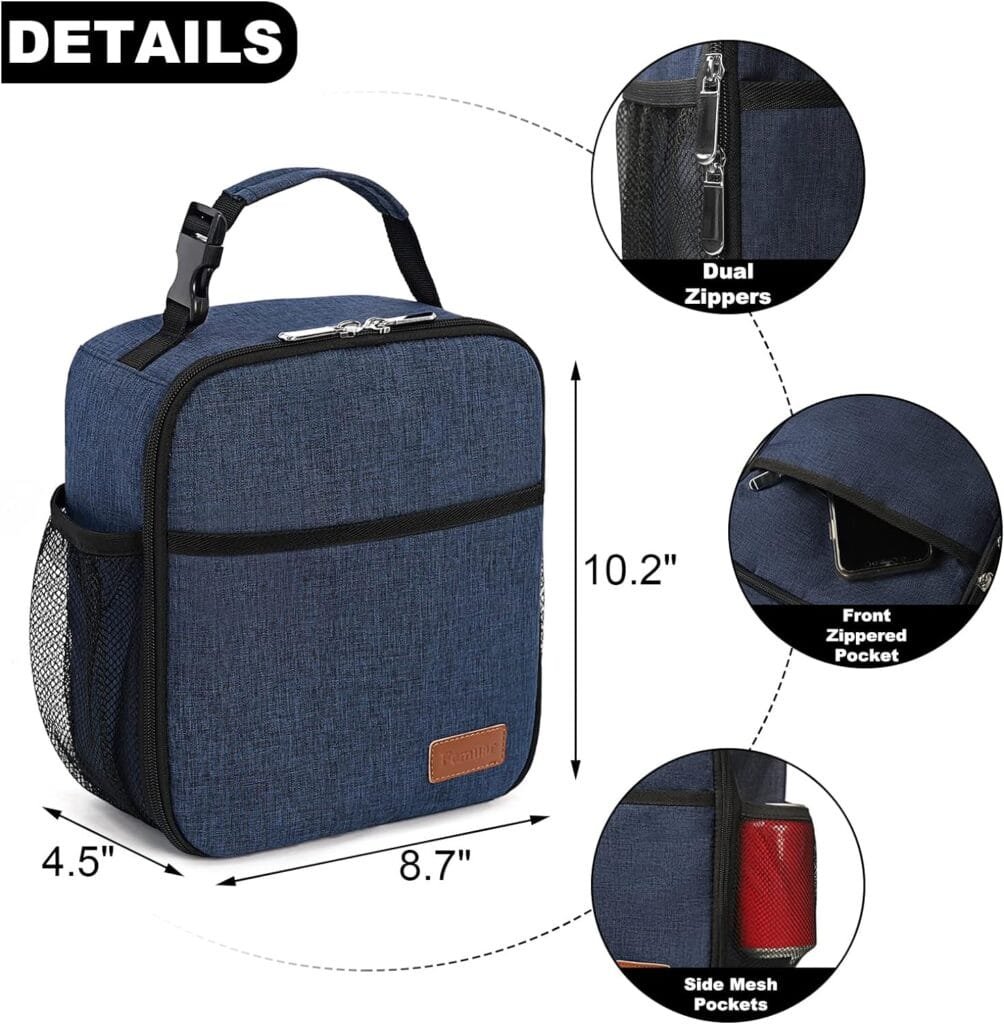 Femuar Lunch Box for Men Women Adults, Small Lunchbox for Work Picnic - Reusable Lunch bag Portable Lunch tote, Black Femuar Lunch Box for Men Women Adults, Small Lunchbox for Work Picnic - Reusable Lunch bag Portable Lunch tote, Black
