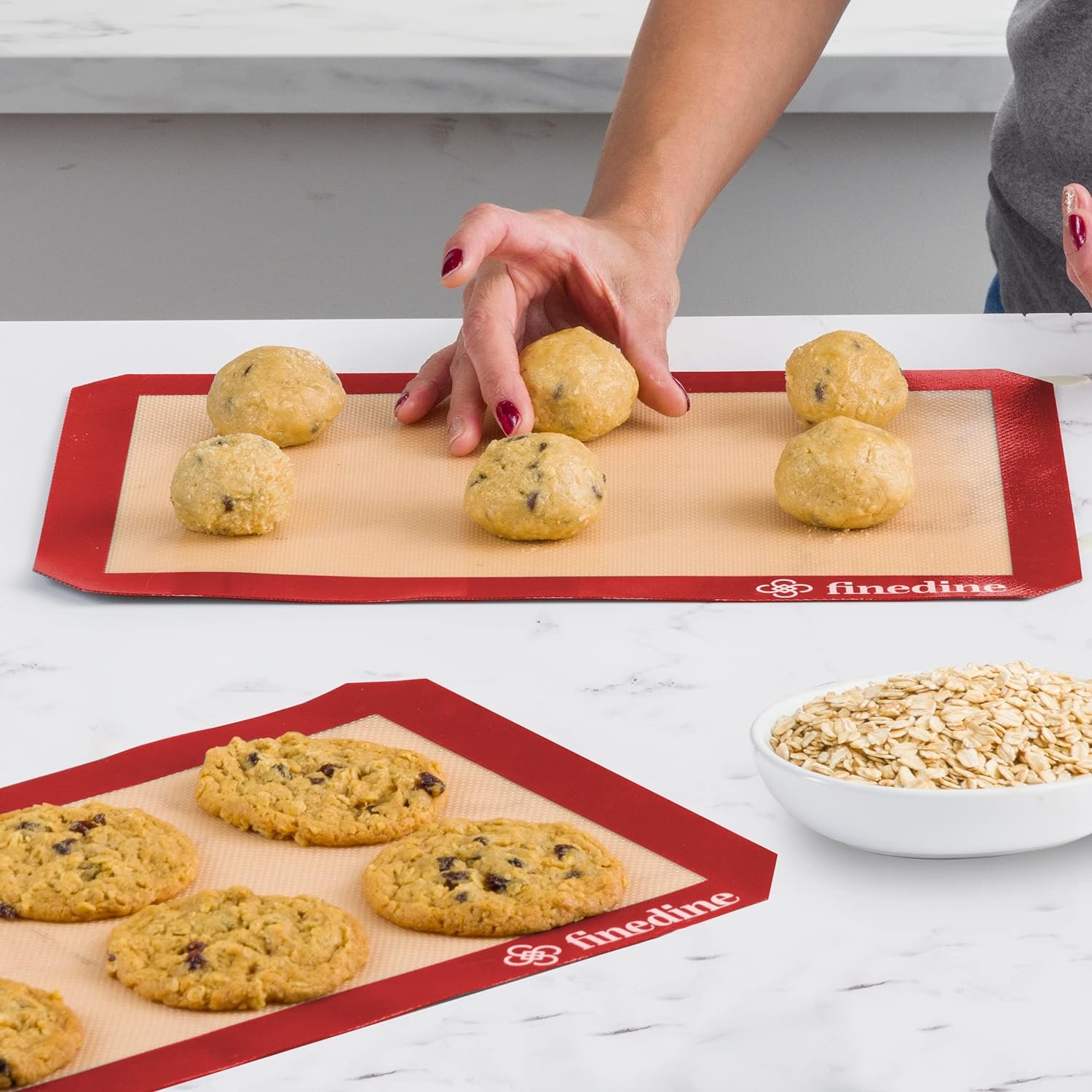 Fine Dine-Silicone baking mat set of 3-green Fine Dine-Silicone baking mat set of 3-green